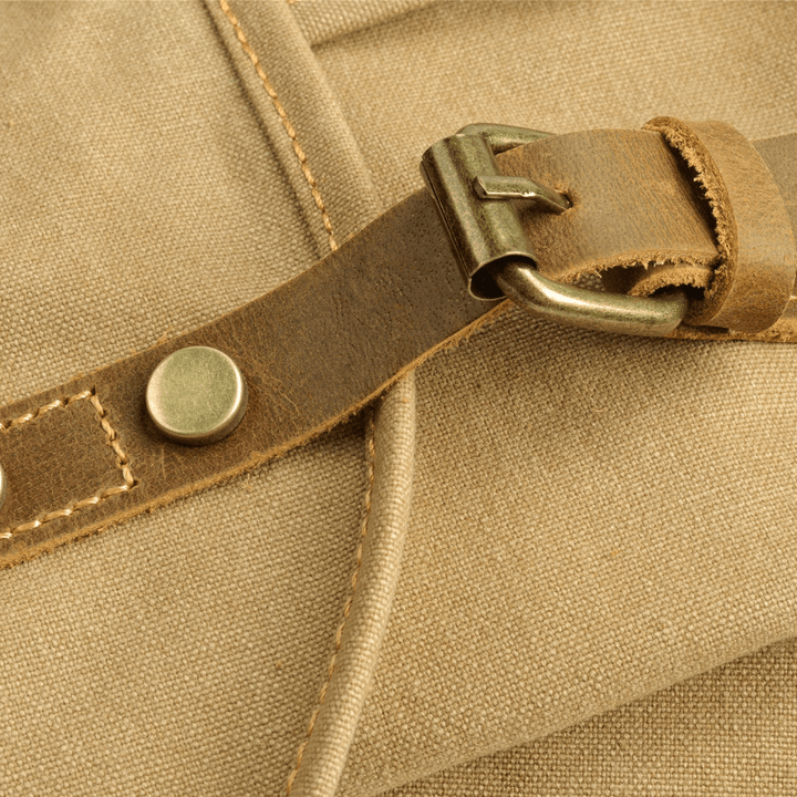 Canvas Hiking Backpack with Buckle Flap Closure