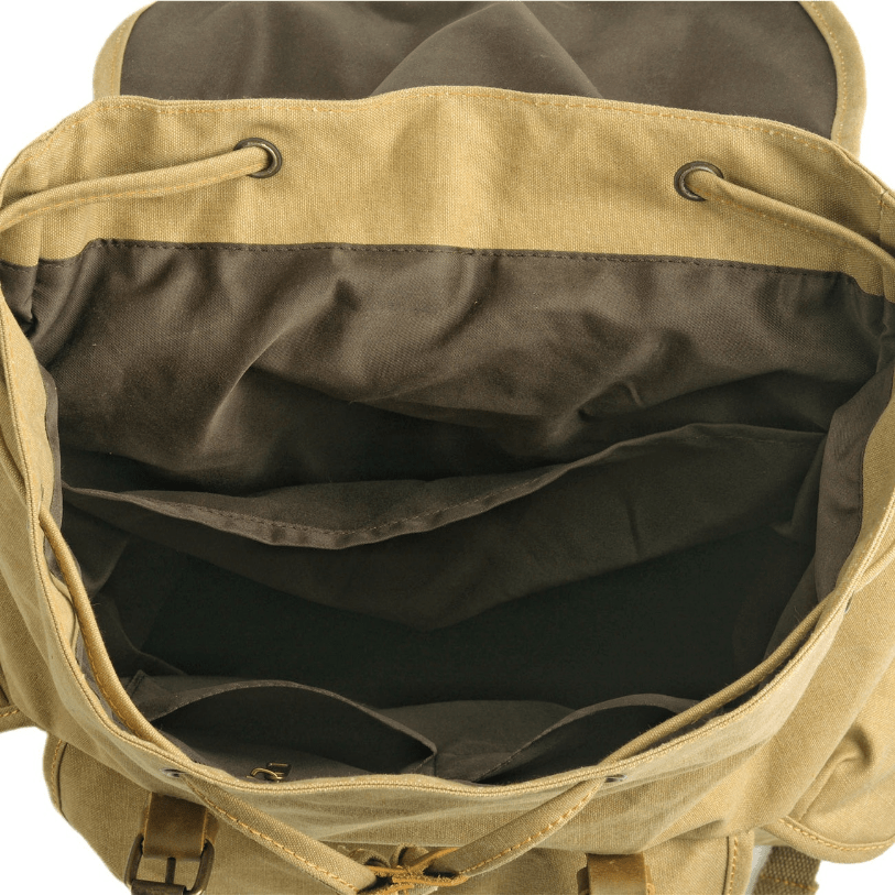 Canvas Hiking Backpack with Buckle Flap Closure