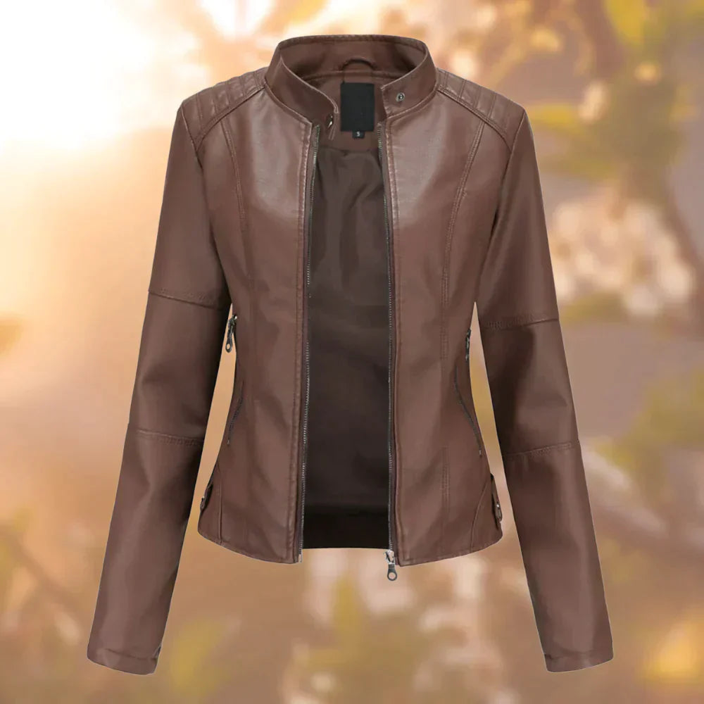 Women's Faux Leather Moto Jacket