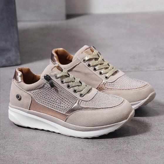Women's Suede Side-Zip Sneakers - Gray