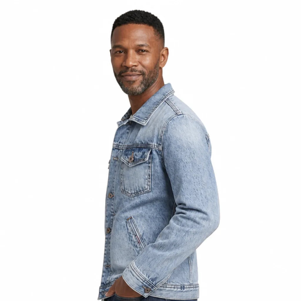 Men's Classic Denim Jacket with Button Front