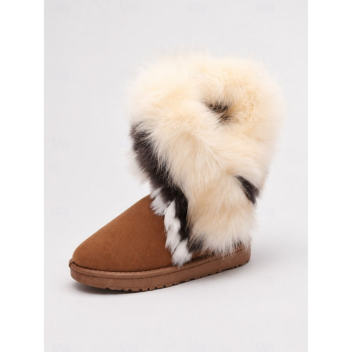 Women's Fur Trim Pull-On Snow Boots with Grippy Sole