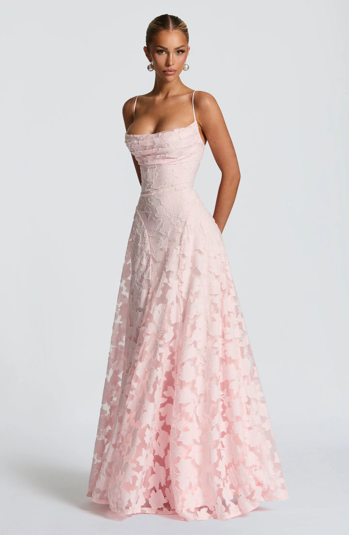 Elegant Lace Spaghetti Strap Maxi Dress