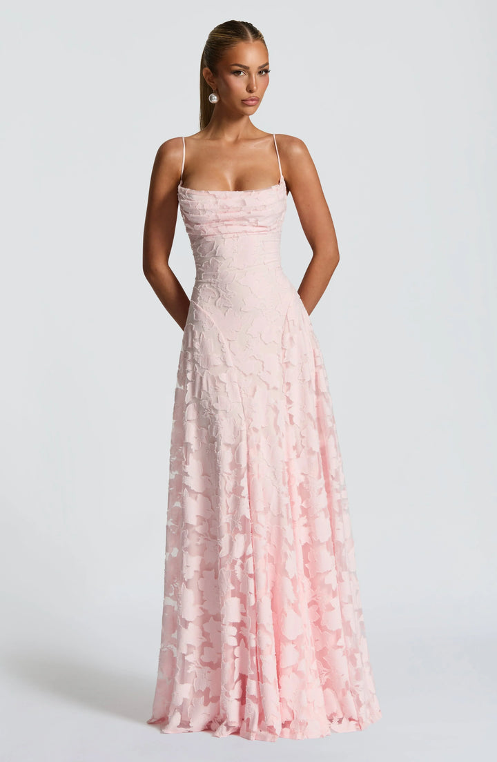Elegant Lace Spaghetti Strap Maxi Dress