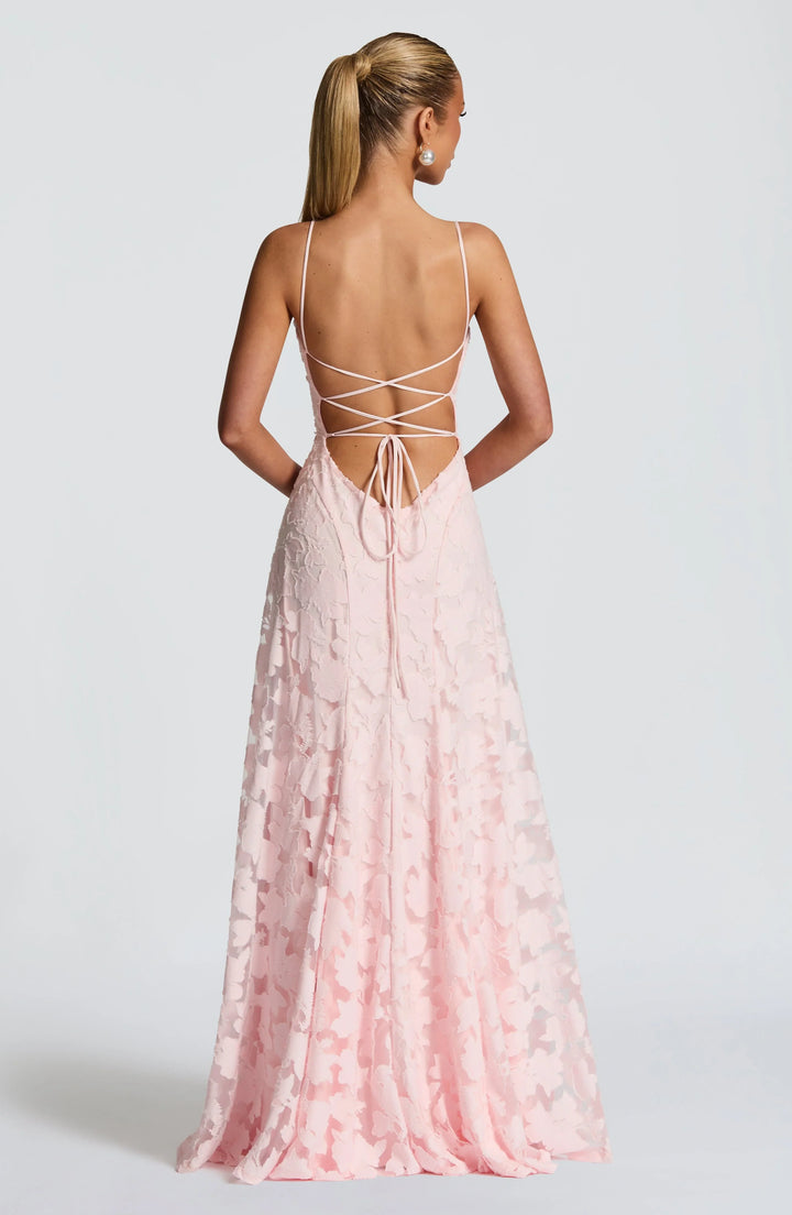 Elegant Lace Spaghetti Strap Maxi Dress