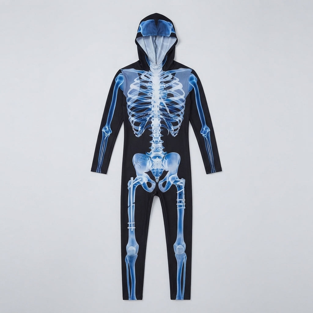 Men's Skeleton Halloween Costume Jumpsuit