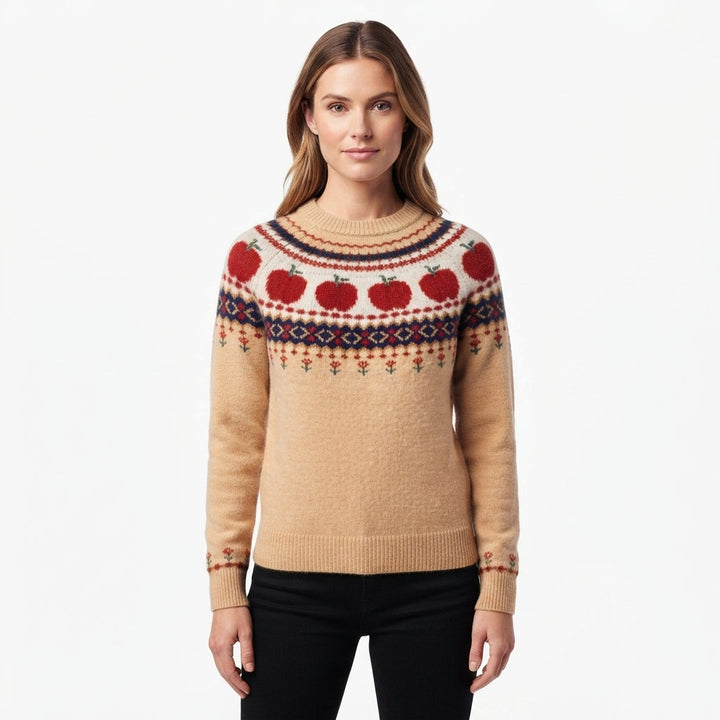 Women's Apple Fair Isle Knit Sweater