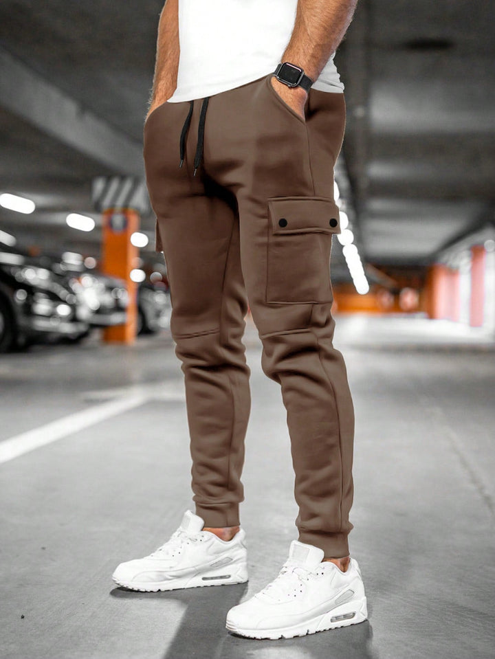Men's Tapered Cargo Jogger Pants with Drawstring Waist