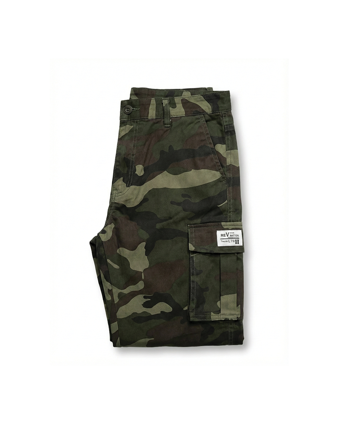 Men's Camo Cargo Jogger Pants with Cuffed Ankle