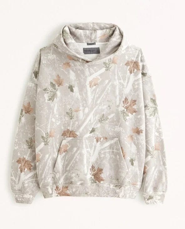 Men's Camo Print Pullover Hoodie with Kangaroo Pocket