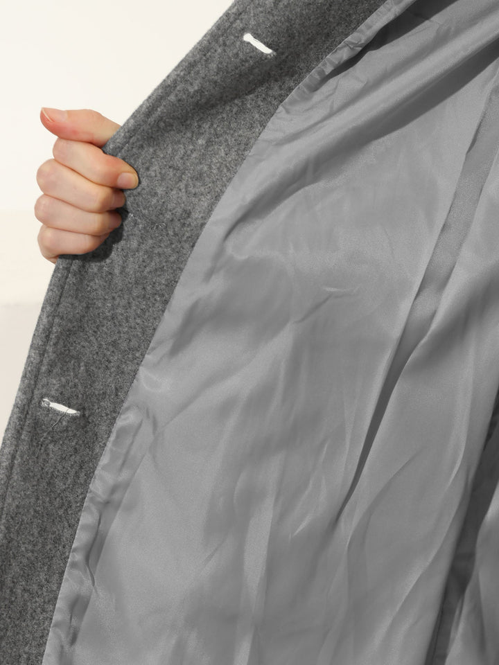 Women's Wool Coat with Notched Collar