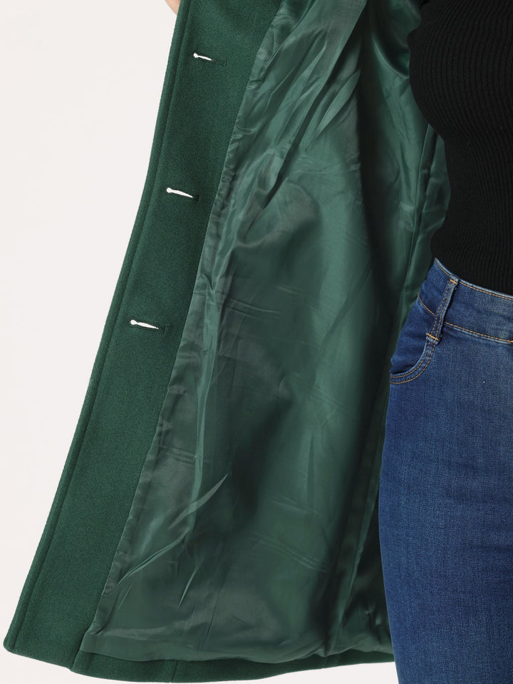 Women's Wool Coat with Notched Collar