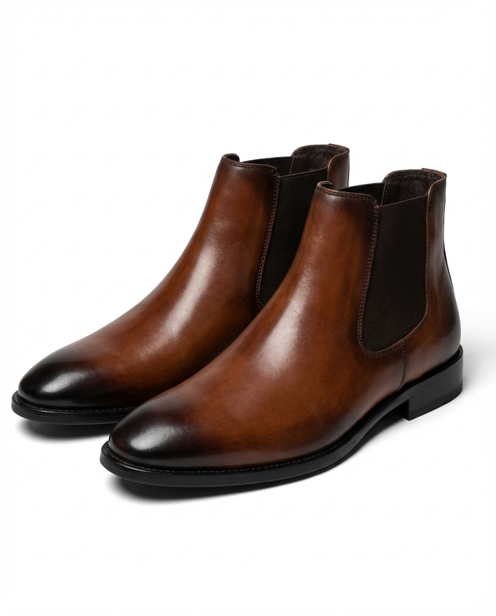 Men's Leather Chelsea Boots Slip On Classic Fit