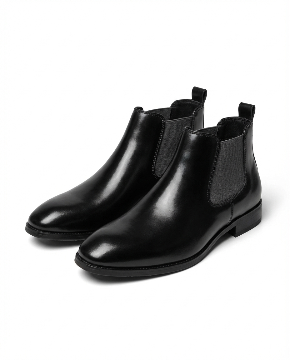 Men's Leather Chelsea Boots Slip On Classic Fit