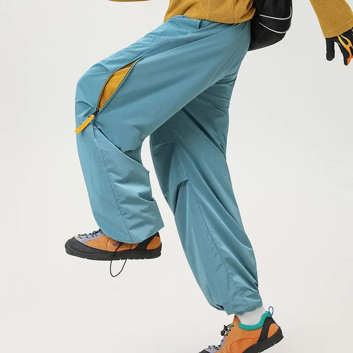 Men's Wide Leg Hiking Pants with Zip Pockets
