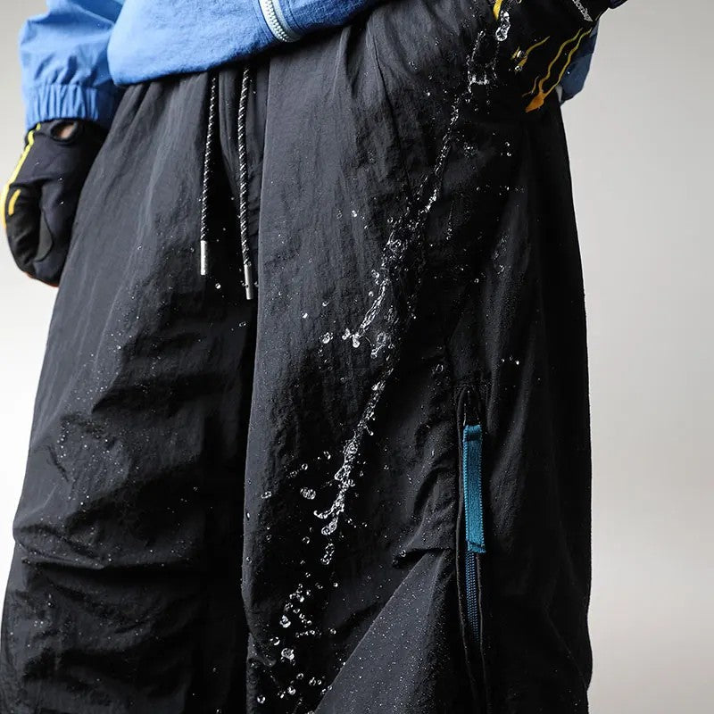 Men's Wide Leg Hiking Pants with Zip Pockets