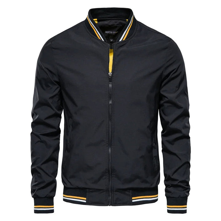 Men's Bomber Jacket with Full Zip Closure