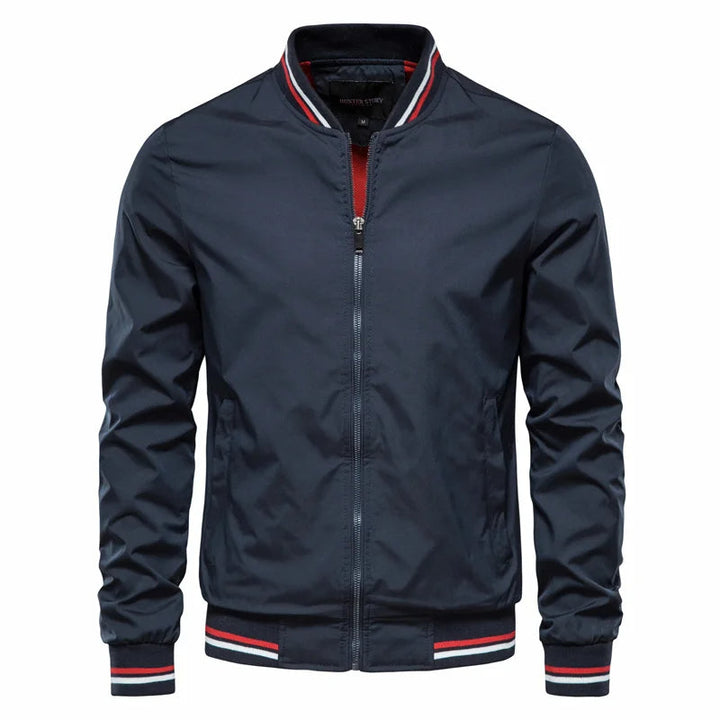 Men's Bomber Jacket with Full Zip Closure