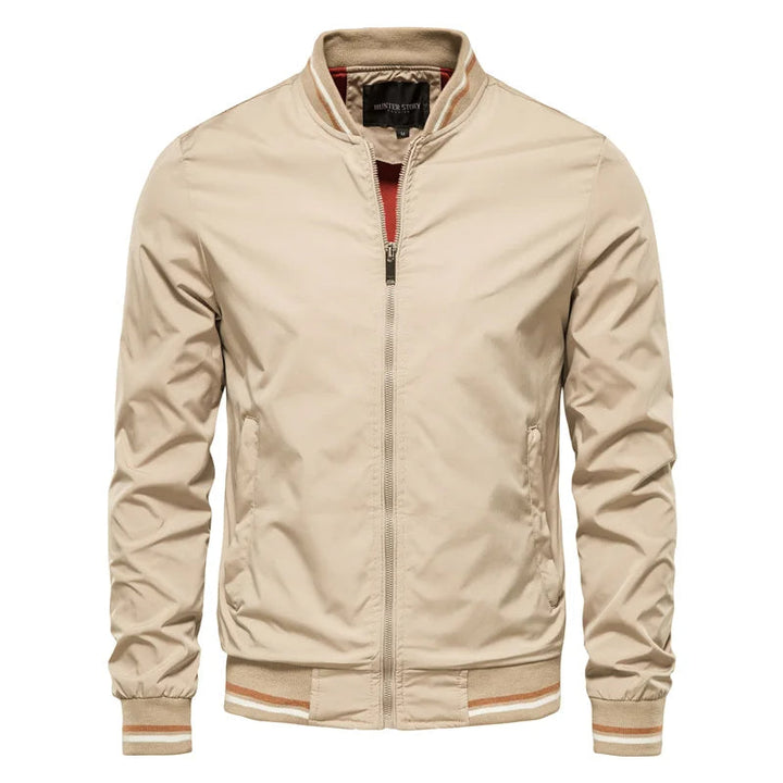 Men's Bomber Jacket with Full Zip Closure