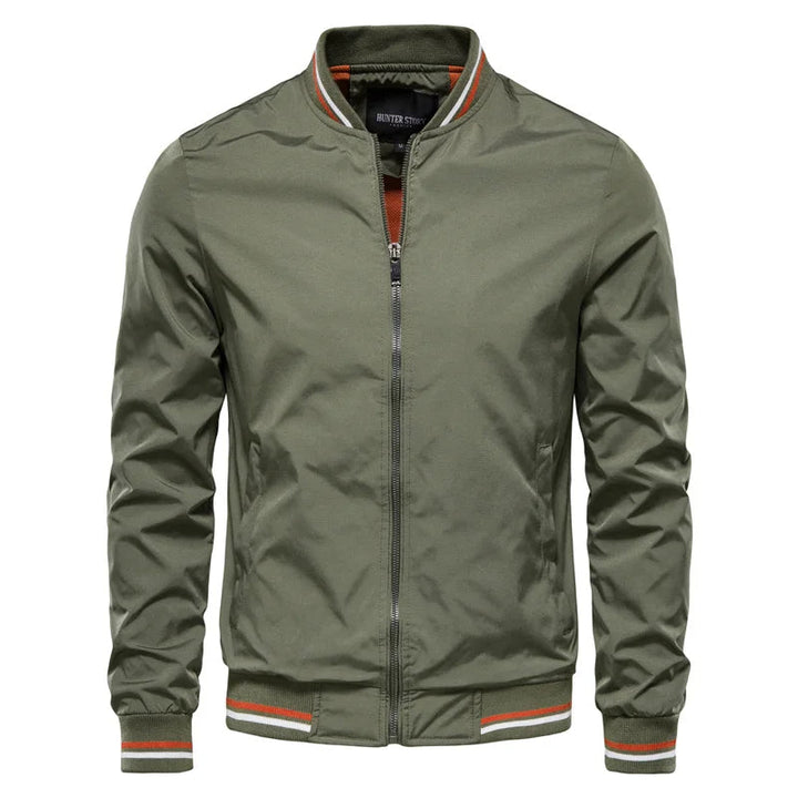 Men's Bomber Jacket with Full Zip Closure