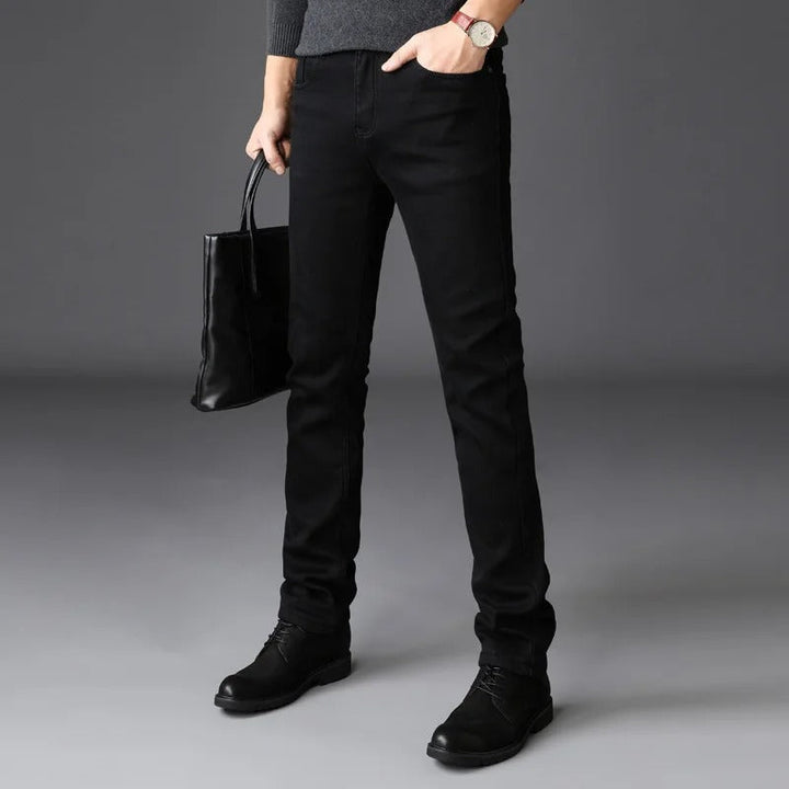 Men's Stretch Denim Tapered Jeans in Gray