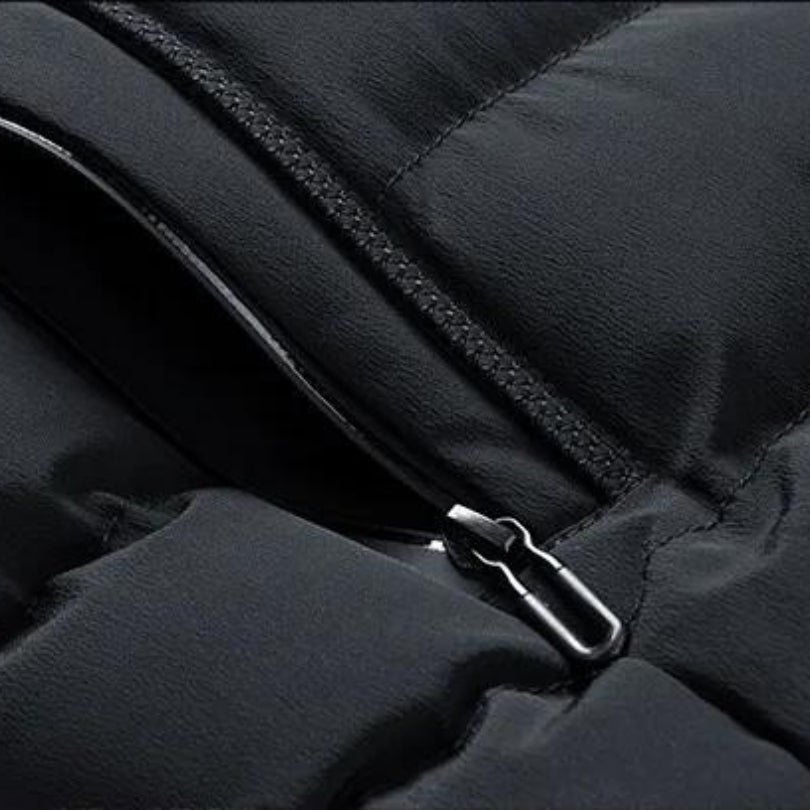 Men's Hooded Puffer Vest with Zip Pockets