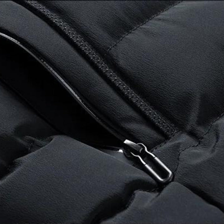 Men's Hooded Puffer Vest with Zip Pockets