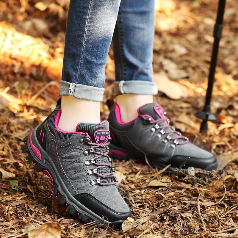 Women's Waterproof Walking Shoes - Gray