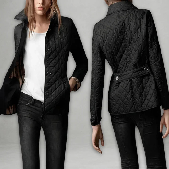 Women's Quilted Jacket with Stand-Up Collar