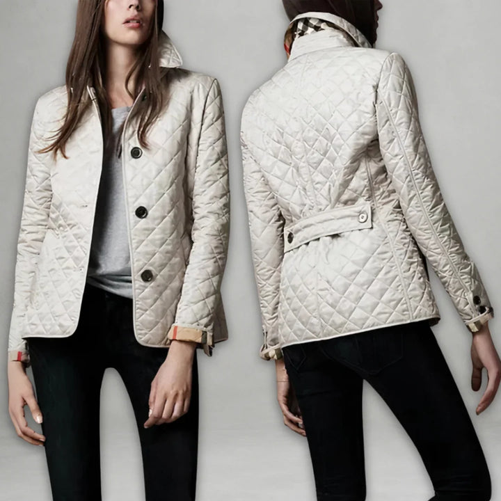Women's Quilted Jacket with Stand-Up Collar
