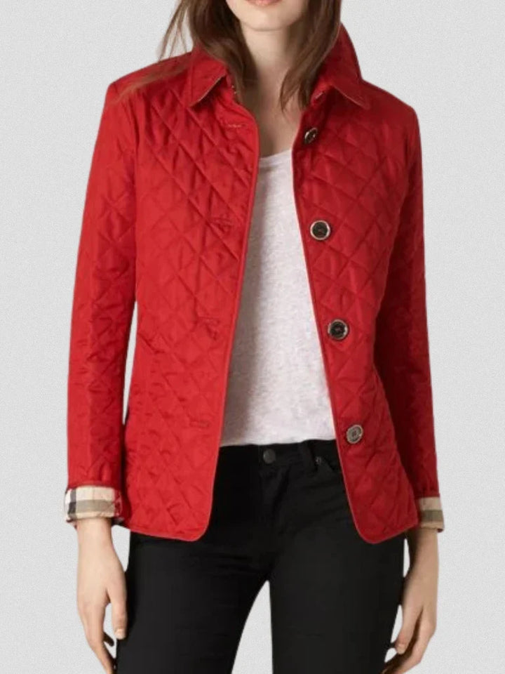 Women's Quilted Jacket with Stand-Up Collar