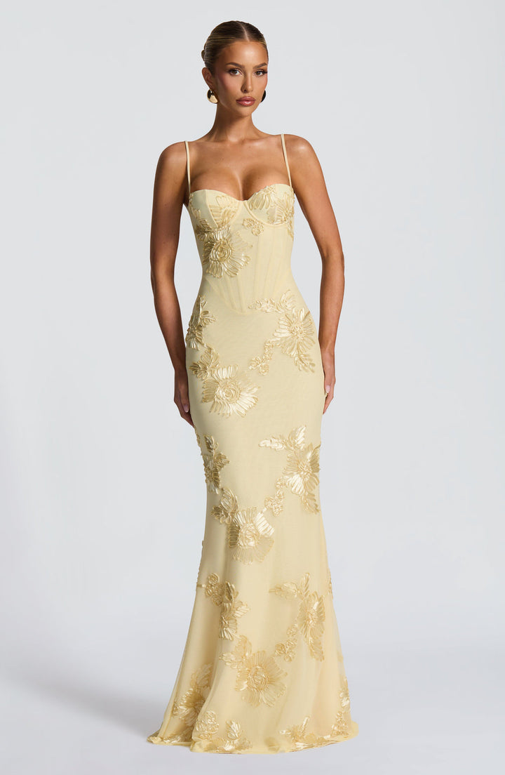 Women's Corset Floral Embroidered Mermaid Gown