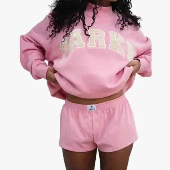 Women's Cropped Varsity Mock Neck Sweatshirt