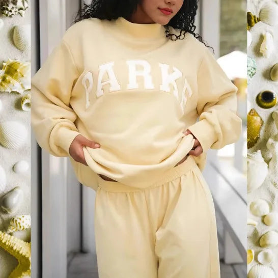 Women's Cropped Varsity Mock Neck Sweatshirt