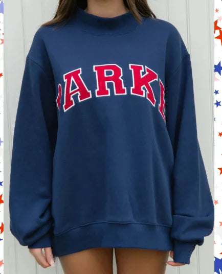 Women's Cropped Varsity Mock Neck Sweatshirt