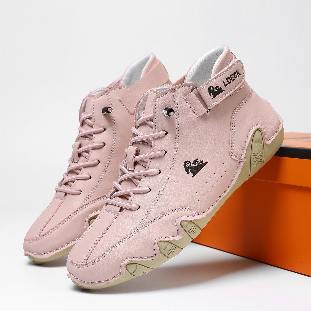 Orthopedic High-Top Barefoot Shoes with Lace-Up Closure